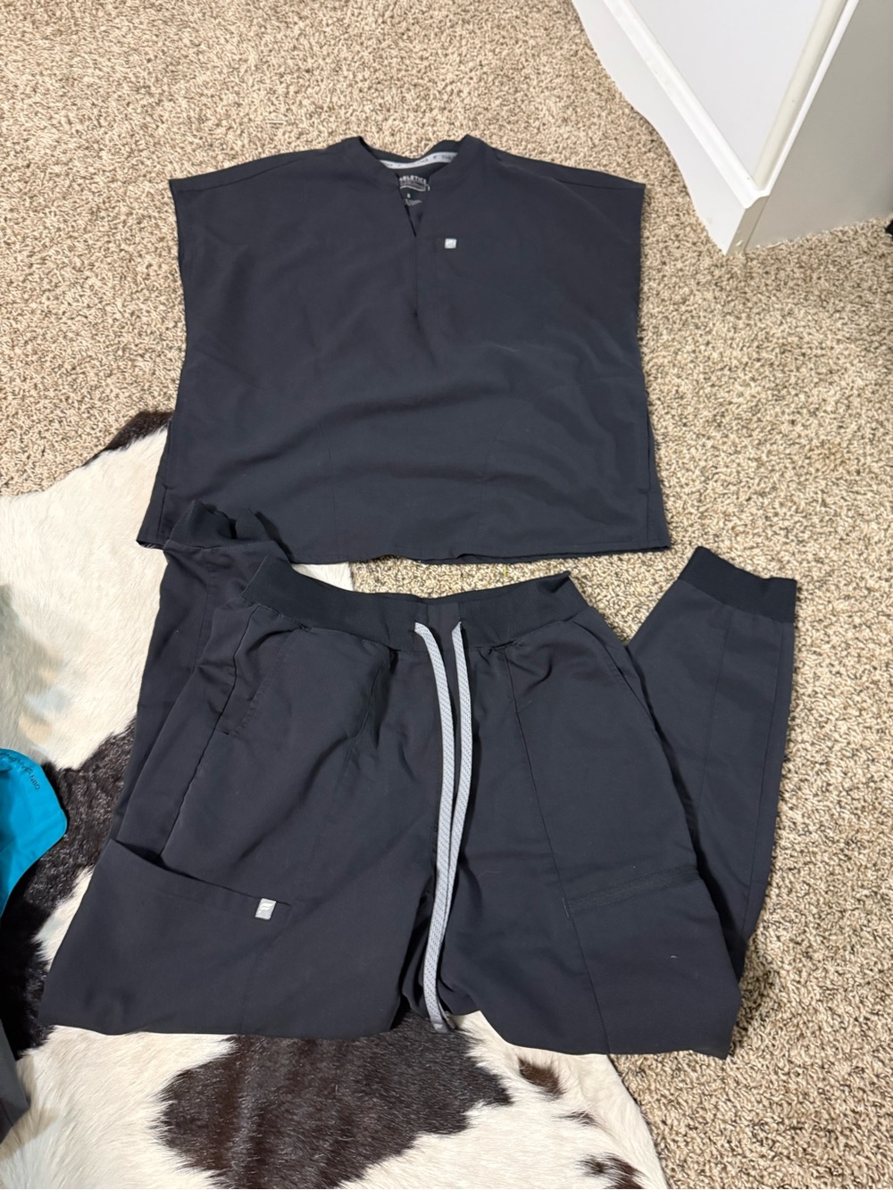 Fabletics Black Women's Crop Top and Jogger Set